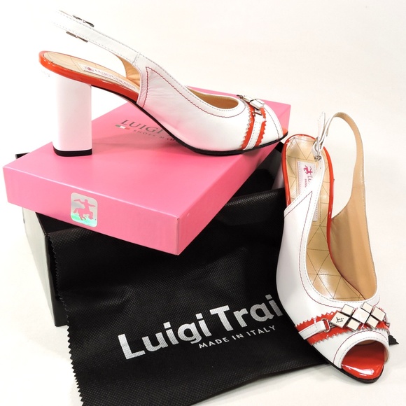 LUIGI TRAINI 🇮🇹 WOMEN'S WHITE SOFT LEATHER COMFORT SUMMER SANDALS - Picture 6 of 11